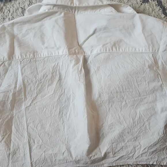 MABLE Brand Cropped Short Sleeve Button Down Large - Picture 7 of 8